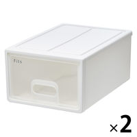 【小物収納】天馬　フィッツケース 47ー33 　ホワイト/クリア　幅33.0×奥行47.0×高さ21.5cm　1セット（1個×2）