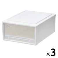 【小物収納】天馬　フィッツケース 41ー31 　ホワイト/クリア　幅31.6×奥行41.0×高さ17.2cm　1セット（1個×3）