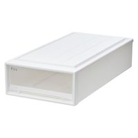 【引き出し収納】　天馬　フィッツケース 74ー39S　ホワイト/クリア　幅39.0×奥行74.0×高さ18.0cm　1個