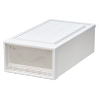 【引き出し収納】　天馬　フィッツケース 53ー30S　ホワイト/クリア　幅30.0×奥行53.0×高さ18.0cm　1個