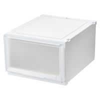 【引き出し収納】　天馬　フィッツケース アドバンス 55ー45Lホワイト/クリア　幅45.0×奥行55.0×高さ30.0cm　1セット（1個×3）