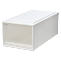 【引き出し収納】　天馬　フィッツケース 74ー39L　ホワイト/クリア　幅39.0×奥行74.0×高さ30.0cm　1セット（1個×3）