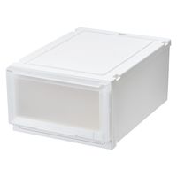 【引き出し収納】　天馬  フィッツケース アドバンス 55ー40Mホワイト/クリア　幅40.0×奥行55.0×高さ25.0cm　1セット（1個×4）