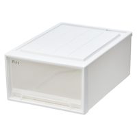 【引き出し収納】　天馬　フィッツケース 53ー39M　ホワイト/クリア　幅39.0×奥行53.0×高さ23.0cm　1セット（1個×5）