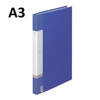 リヒトラブ(LIHIT LAB.) クリヤーブック A3タテ 40ポケット 台紙有り 青（ブルー） G3215-8（わけあり品）