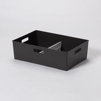 【均一価格】 収納ボックス  インナーボックス/ワイド浅型 ダークグレー　幅385×奥行263×高さ115mm　1個 オリジナル
