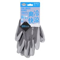 コーコス信岡 冷感機能糸手袋 ウレタンコーティング グレー L N