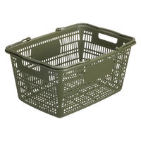 現場のチカラ　買い物カゴ 28.8L　幅515×奥行358×高さ252mm　カーキ　1セット（1個×25） オリジナル