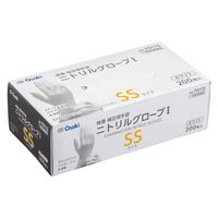 オオサキメディカル ニトリルグローブ I ホワイト SS 70115 一般医療機器　粉なし　使い捨て手袋　1箱（200枚入）