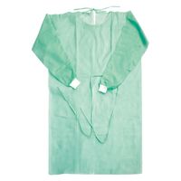 オオサキメディカル アイソレーションガウン ニット袖 グリーン 51056  不織布　使い捨て　感染予防　1袋（10枚入）