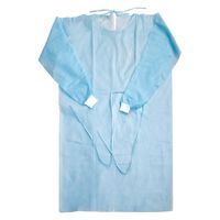 オオサキメディカル アイソレーションガウン ニット袖 ブルー 51045  不織布　使い捨て　感染予防　1袋（10枚入）