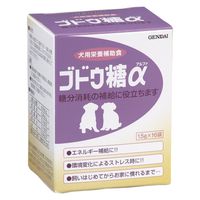 ブドウ糖 α 犬用 栄養補助食 国産（1.5g×16袋）1個 現代製薬 犬用 サプリメント