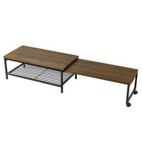 【軒先渡し】Sunharvest 伸縮ローテーブル ダークブラウン WJ-200 DBR 1台（直送品）