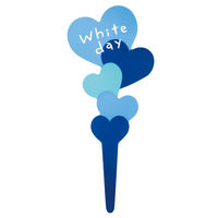 ヘッズ ホワイトデイフラワーPPピック-1/ハート WD-FP1 1セット（150枚：30枚×5パック）（直送品）