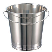 クローバー 18-8 バケツ(プレス) 10L 目盛付 バネハンドル ｜クローバー 18-8 バケツ(プレス) 10L 目盛付 バネハンドル