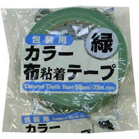 リンレイテープ カラー布粘着テープNO.384 50mmX25m 緑 RT384-GRN5025 1セット（60巻入）（直送品）