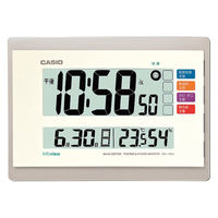 CASIO（カシオ）置き掛け時計 [電波 温湿度 カレンダー 生活環境表示] 260×79×201mm IDL-140J-7JF 1個（取寄品）