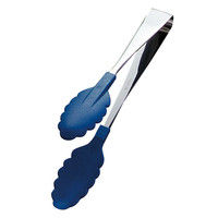 田辺金具 18-0 抗菌耐熱 フードトング（カラートング中）ブルー 25cm 3430200（取寄品）