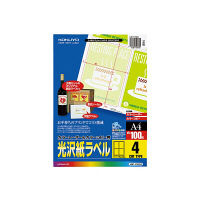 コクヨ（KOKUYO） カラーLBP&コピー用光沢紙ラベル A4 4面カット 100枚入 LBP-G1904 1袋（100シート）（直送品）
