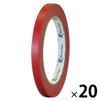 リンレイテープ 和紙バックシーリングテープ 9ｍｍ×50ｍ 赤 ＃194 9ｘ50R 1セット（20巻）