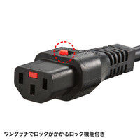 サンワサプライ 抜け防止ロック電源コード APW7-515C13LK02 1本（直送品）