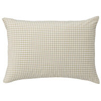 【SALE】 無印良品 オーガニックコットン洗いざらしまくらカバー/ライトベージュチェック 50×70cm用 02413156 良品計画