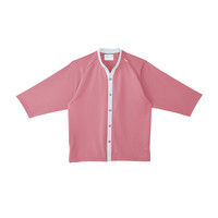 トンボ キラク ニット患者衣 前開きシャツ CR801 ピンク S 患者衣 1枚（取寄品）