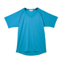 トンボ キラク 入浴介助用シャツ CR181 ブルー S 介護ユニフォーム 1枚（取寄品）
