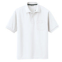 アイトス メンズ半袖ポロシャツ CL1000 ホワイト S 介護ユニフォーム 1枚（直送品）
