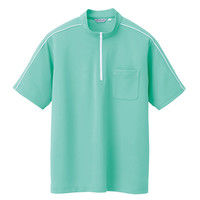 アイトス 半袖クイックドライジップシャツ（男女兼用） CL3000 ミントグリーン 5号 1枚（直送品）