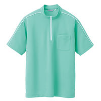 アイトス 半袖クイックドライジップシャツ（男女兼用） CL3000 ミントグリーン 5L 1枚（直送品）