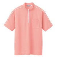 アイトス 半袖クイックドライジップシャツ（男女兼用） CL3000 ピンク 5号 1枚（直送品）