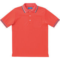 KAZEN（カゼン） ライン入りポロシャツ 236 オレンジレッド 3L 医療白衣 1枚（直送品）