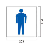 フジタ 平付型ステンレスフレームサイン FK200 ピクト（男性トイレ） 11-2101（直送品）