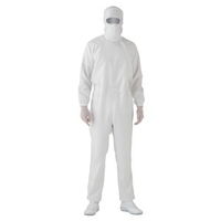 ミドリ安全 クリーンウェア 通気 静電 無塵ツナギ C1001 W M ホワイト 3148006104 1点（直送品）