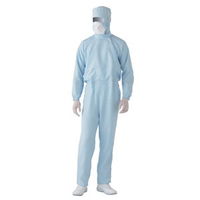 ミドリ安全 クリーンウェア 通気 静電 無塵ツナギ C1001 B S ブルー 3148006203 1点（直送品）