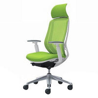 【無料引取付き】C68ABW FMP5 |オカムラ シルフィー エクストラハイバック アルミ脚 背メッシュ 可動肘付 ライムグリーン 1脚（直送品）