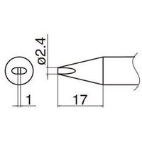 エスコ φ2.4mm 交換用こて先 (EA304AM用) EA304AM-4 1セット(2個)（直送品）