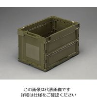 エスコ 764x455x458mm/ 131L 折畳コンテナ(OD色) EA506AA-20D 1個（直送品）