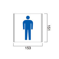 フジタ 平付型ステンレスフレームサイン FK150 ピクト（男性トイレ） 11-1501（直送品）