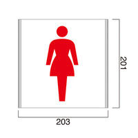 フジタ 平付型ステンレスフレームサイン FK200 ピクト（女性トイレ） 11-2101（直送品）