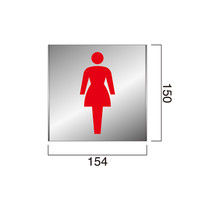 フジタ FTS150 ピクト女性トイレ101 平付型ステンレスサイン（直送品）