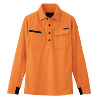 アイトス HERO’S UNIFORM 長袖ポロシャツ（男女兼用） オレンジ 3L AZ-10608-163-3L（直送品）