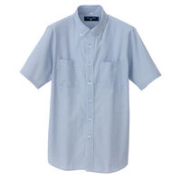 アイトス HERO’S 半袖ボタンダウンシャツ（コードレーン）（男女兼用） サックス AZ-50402-107