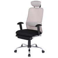 後藤家具物産 リクライニング機能付きオフィスチェア 収納式オットマン付 グレー OA-01gy 1脚（直送品）