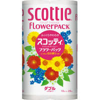 【アウトレット】【Yahoo!プレミアム会員限定】トイレットペーパー 12ロール入 再生紙配合 ダブル 25m 花の香り スコッティフラワーパック 1パック