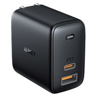 USB充電器 折りたたみ式 Omnia Mix 65W/PD対応/USB-A×1 Type-C×1 PA-B3-BK AUKEY