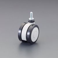 エスコ 75mm キャスター(ツインホイール/W3/8”) EA986TH-101 1セット(4個)（直送品）