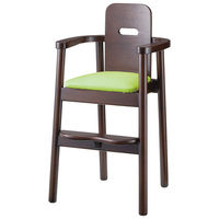 【軒先渡し】桜屋工業 RESTAREA 子供椅子6号 キッズチェア L8261 補助ベルト付 ダークブラウン×ライトグリーン 1台（直送品）