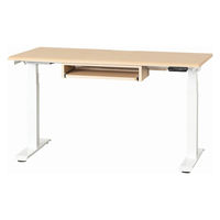 【組立設置込】小島工芸 電動昇降デスク JDEA-140 幅1400×奥行600mm チェリーナチュラル×ホワイト 1台（直送品）
